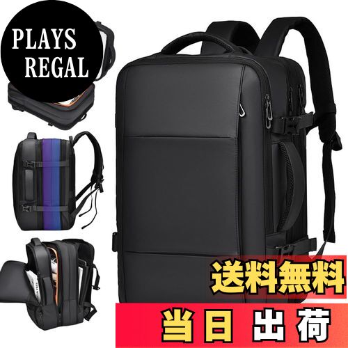 【送料無料】[VNGOLERRY] リュック ビジネスリュック バックパック リュックサック 大容量 防水 メンズ レディース 盗難防止 PCバッグ A4 撥水加工 機内持ち込み 男女兼用 通勤 通学 出張 アウトドア 旅行 黒 灰 人気 おしゃれ 色：ブラック、サイズ：大型