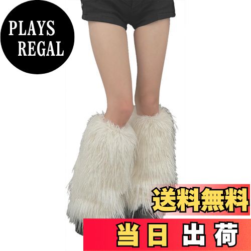 【送料無料】[Ekieta] レッグウォーマー ふわふわ カラフル 足首ウォーマー 無地 フェイクファー 暖かい 冷え対策 ロング 厚手 防寒 ルーズソックス 靴下 レディース 柔らかい もこもこ 可愛い y2k 原宿系 おしゃれ 40cm/25cm 色：ホワイト、サイズ：40cm