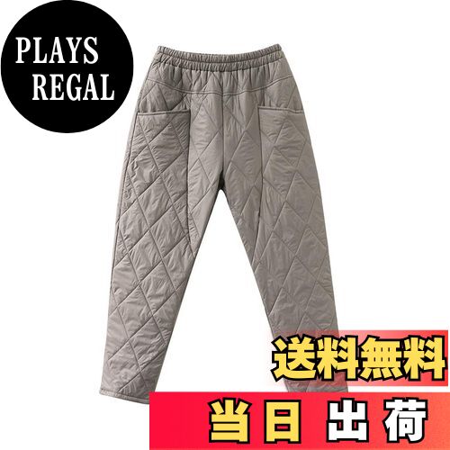 【送料無料】[Phorecys] ダウンパンツ レディース 防寒パンツ アウトドア 暖パンツ 中棉 ボトムス ロングパンツ 無地 ゆったり ウエストゴム 防寒 保温 防風 冬 色：グレー、サイズ：L