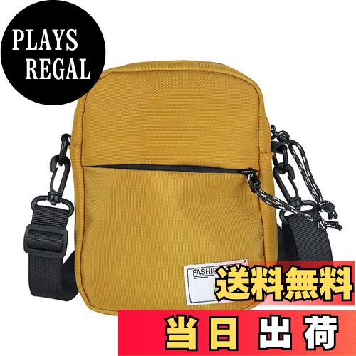 【送料無料】[UMIYI] ミニ ショルダーバッグ レディース 軽量 スマホバッグ 斜めがけ 肩掛け お財布ポシェット カバン ミニバッグ 小さめ エコバッグ お散歩バッグ 通学 小物入れ 大容量 ファッション メンズ ユニセックス 便利 大学生 中学生 色：マスタード、サイズ：F