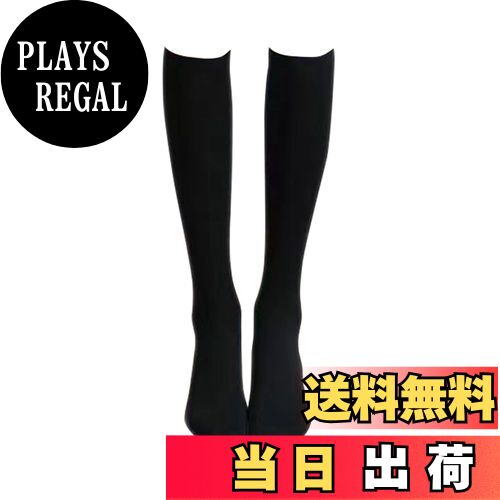 【送料無料】[Guoyupika] ニーハイソックス フェイクタイツ 裏ボア 裏起毛ソックス ベージュ 肌色 靴下 暖かい 厚手 膝上 ロング丈 ショート丈 ルームソックス 冬 あったか靴下 防寒着 冷え対策 綿混無地 美脚 在宅勤務 寝る時用 色：ふくらはぎまで（ブラック）、サイズ：Fr