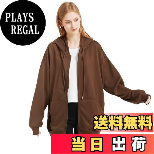 【送料無料】[THREEGUN] パーカー レディース 大きいサイズ フード付き オーバーサイズ ジップパーカー..