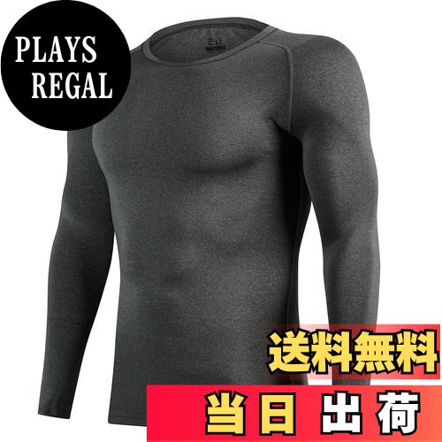 【送料無料】[THREEGUN] スポーツインナー メンズ 大きいサイズ 長袖 アンダーシャツ 防寒インナー コンプレッションインナー スポーツ シャツ スキー ゴルフ 保温 速乾 色：323グレー、サイズ：3XL