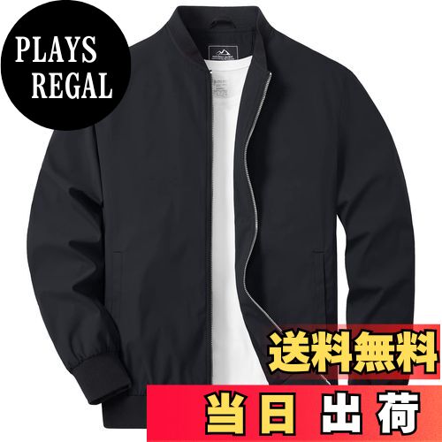 【送料無料】[TACVASEN] ジャンパー メンズ 作業着 バイク ジャケット 軽量 薄手 登山 ビジネス 野球 ライダースジャケット 撥水 防風 アウター 秋 人気 ブルゾン カジュアル 色：ブラック、サイズ：XL