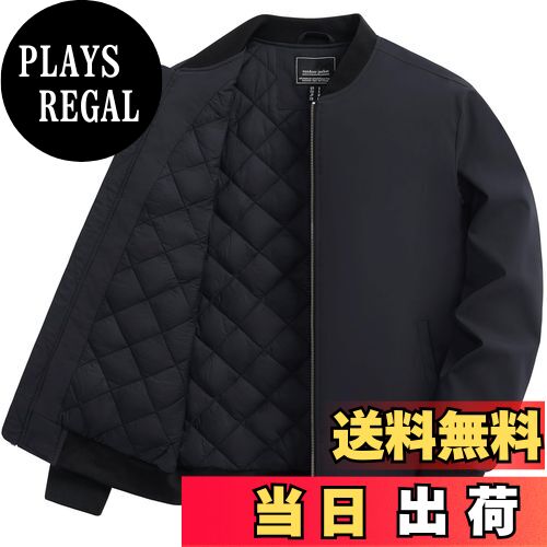 【送料無料】[TACVASEN] ジャケット メンズ 冬 バイクジャケット 作業着 防寒 ブルゾン パイロット ジャンパー 登山 中綿入れ カジュアル 秋物 軽量 防風 アウター 色：ブラック、サイズ：XL