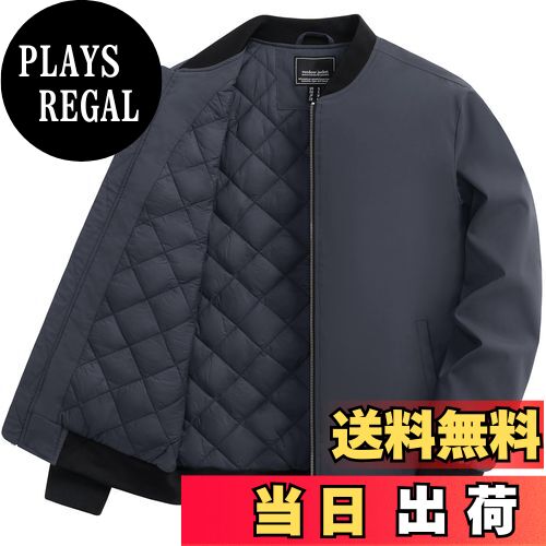 【送料無料】[TACVASEN] ジャケット メンズ 冬 バイクジャケット 作業着 防寒 ブルゾン パイロット ジャンパー 登山 中綿入れ カジュアル 秋物 軽量 防風 アウター 色：ダックグレー、サイズ：2XL