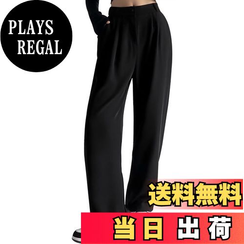 【送料無料】[THREEGUN] ワイドパンツ レディース ゆったり スラックス 秋服 オフィスカジュアル ボトムス ズボン パンツ カジュアルパンツ ロングパンツ 美脚パンツ 色：ブラック、サイズ：XL