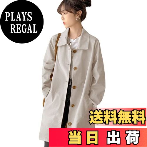 【送料無料】[TASOGARA] レディース トレンチコート, ロング丈, 薄手, ゆったり, 春秋用アウター, シンプルデザイン 色：アプリコット、サイズ：XL