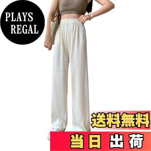 【送料無料】[syvent] ロングパンツ ワイドパンツ パンツ 婦人服 ボトムス 長ズボン ウエストゴム 薄手 ドレープ おしゃれ カジュアル 可愛い レディース 12F601 色：ホワイト-継足し、サイズ：L