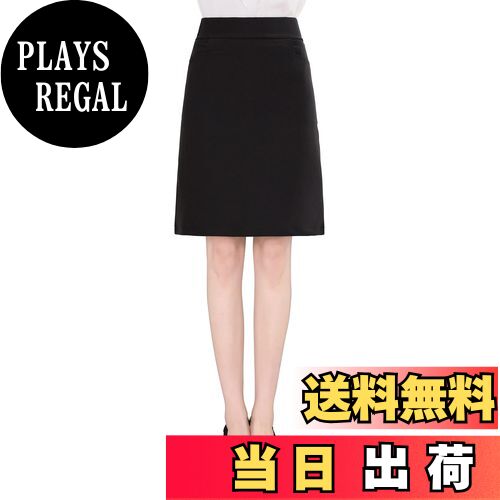 【送料無料】[syvent] レディース 黒 Aライン スカート ショート/膝丈 ウェスト ゴム スカート 可愛い パンツ付き 大きいサイズ ストレッチ 台形 色：膝丈-ブラック、サイズ：L