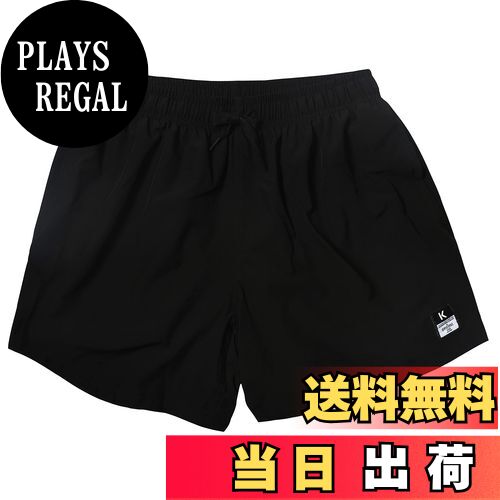 【送料無料】[SUNDAY ROSE] 短パン メンズ 水着 ショートパンツ インナー付き 無地 多色 スイムウェア ショーツ 速乾 通気 海パン 男性 水陸両用 ビーチ プール ランニング 夏 色：648ブラック、サイズ：2XL