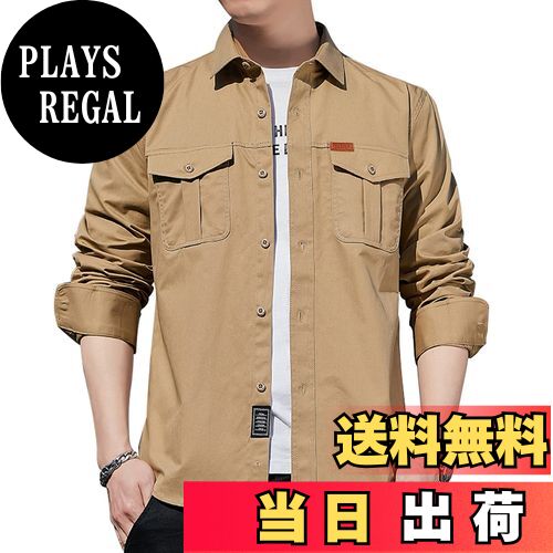 【送料無料】[SUNDAY ROSE] シャツ メンズ 長袖 ポケット付き 無地 ワイシャツ 男性 襟付き おしゃれ ..