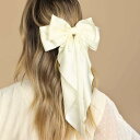 【送料無料】Rzilmer バレッタクリップ 髪飾り ヘアーアクセサリー リボン お姫様 お茶会 lolita髪飾り 婚式 和装 卒業式 蝶結び 髪留め 人気 ビッグ リボン 成人式髪飾 色:ホワイト