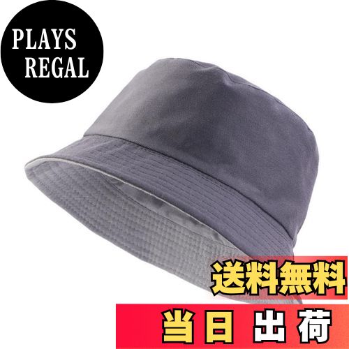 【送料無料】[RUNQIU] リバーシブル バケットハット レディース メンズ 夏 太陽 ビーチ 釣りキャップ 深め バケット 大きいサイズ 色：ダークグレー、サイズ：58.0-60.0 cm