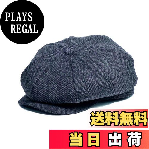 【送料無料】[RUNQIU] ウール ハンチング帽子 カジュアル 登山 釣り おしゃれ 秋冬 カジュアル アウトドア 男性ベレー帽 小顔効果 レディース 八角形の帽子 ドライバーフラットキャップ 色：ストライプ・グレー、サイズ：55.0-59.0 cm