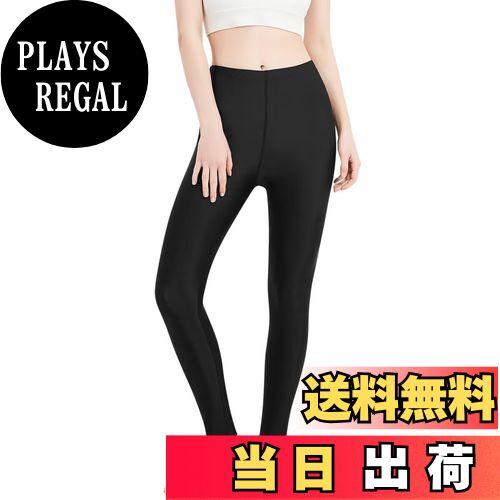 【送料無料】[Rovidorx] ラッシュガード レディース レギンス トレンカ 水着 スパッツ 大きいサイズ 着圧レギンス スポーツ タイツ スイムウェア uvカット 日焼け対策 夏服 海 水陸両用 冷感 速乾 色：ブラック、サイズ：XL