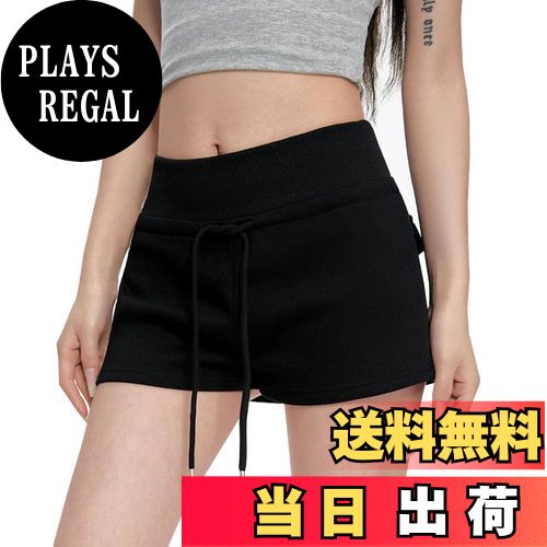 【送料無料】[Roiyezo] 短パン ショートパンツ レディース スポーツ 短パン ショートパンツ 夏 ハーフパンツ ハイウエスト 色：ブラック、サイズ：L