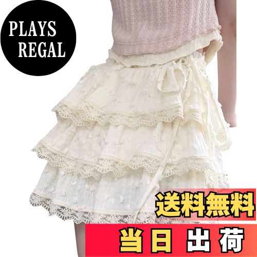 【送料無料】[Roiyezo] スカート レース 裏地付き ミニスカート スカートレディース ハイウエストスカ..