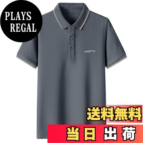 【送料無料】[OKJCON] ポロシャツ メンズ 半袖 夏 薄手 無地 おしゃれ ビジネス カジュアル ゆったり ..