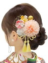 【JZOON】8色展開 浴衣 髪飾り つまみ細工 髪飾 成人式 袴 卒業式 和服 和装 着物 結婚式 ピンポンママ 紐 網飾り 花火大会 お祭り 手作り 赤 白 青 B6001 色:ピンク