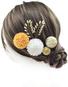 【送料無料】【JZOON 髪飾り】 24色展開 浴衣 髪飾り ヘアアクセサリー ピンポンマム ヘアメイク ドライフラワー 成人式 和装 着物 振袖 袴 浴衣 夏祭り造花 花飾り 花火大会 卒業式 七五三 結婚式 造花 花飾り 簡潔 髪留め 入学式 発表会 パール 色:Kシャンパンと白