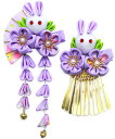 【送料無料】【JZOON 髪飾り】つまみ細工 七五三 成人式 ヘアアクセサリー 桜 菊 花 6色 2点セット 可愛い 鈴付き 手作り 浴衣 袴 着物 振袖 和装 成人式 前撮り 753 花火大会 盆踊り イベント 卒園式 卒業式 結婚式 H1111 色:パープル