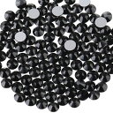 Beadsland(ビーズランド)フラットバック クリスタル ラインストーン ネイルアート クラフト用 ノン・ホットフィックス 色:ブラック、サイズ:SS10/1440個