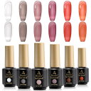 Biutee カラーネイルジェル 透け感ありジェル クリア 6色 8ml UV/LED対応 夏 ポリッシュタイプ ジェルネイル 色:B、サイズ:8ミリリットル ...