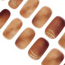 DANNI&TONI ジェルネイルシール ネイルシール 硬化タイプ 2週間長持ち 無臭 防水 SGS認定 安全 半硬化 ジェルネイル ピンク ジェルシールネイル ジェルネイル ラメ 自宅 ネイルシール 貼るだけ マニキュア シール ツール付き 色:カフェオレ