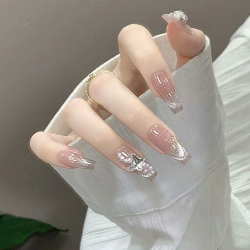 ネイルチップ ロング 24枚入 ネイル チップ つけ爪 乳白 グラデーション 肌色 人気 和風 可愛い シンプル おしゃれパーティー ネイル チップ 秋冬 春夏 花嫁ネイル 光沢 成人式 入学式 卒業式 結婚式 両面テープ付き 色:蝶々パール、ピンク ネイルチップ ロング 24枚入 ネイル チップ つけ爪 乳白 グラデーション 肌色 人気 和風 可愛い シンプル おしゃれパーティー ネイル チップ 秋冬 春夏 花嫁ネイル 光沢 成人式 入学式 卒業式 結婚式 両面テープ付き 色:蝶々パール、ピンク
