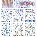 GOODCHI ネイルシール 花 桜 花柄 お花 花びら 押し花 ネイル用シール ネイルステッカー 複数のスタイル DIY ネイルシールセット 6枚セット 色:F