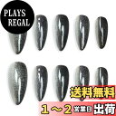 【送料無料】Sun&Beam Nails 手作り ネイルチップ ミディアム ロング つけ爪 バレリーナ コフィン 付け爪 無地 青 緑 水色 キャットアイ マグネット 人気 おしゃれ 可愛い 10枚入り 色:黒銀・アーモンド、サイズ:L