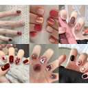 6パック(144個入り)ネイルチップ 人気 ミディアムデザイン, NIUANIUA ショート つけ爪 かわいい ショートスクエア グルーオンネイルセット ネイル...