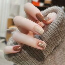 6パック(144個入り)ネイルチップ 人気 ミディアムデザイン, NIUANIUA ショート つけ爪 かわいい ショートスクエア グルーオンネイルセット ネイル...