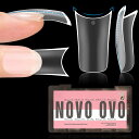 NOVO OVOネイルチップ、つま先用ネイルチップ、カーブフルカバーのダブルマットプレファイルドアクリルソフトジェルネイルエクステンション、テーパードスクエア 色:Duck Feet Nail Tips Moon Curve、サイズ:medium