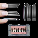 NOVO OVOネイルチップ、つま先用ネイルチップ、カーブフルカバーのダブルマットプレファイルドアクリルソフトジェルネイルエクステンション、テーパードスクエア 色:XXL Lipstick Shape Nail Tip 180 EU、サイズ:medium