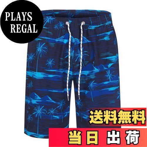 【送料無料】[NARANNBU] ナランブ メンズ 水着 サーフパンツ オシャレ 通気 速乾 メッシュインナー 海パン 水陸両用 大きサイズ M_4L 色：a1ブルー、サイズ：S