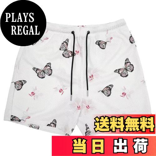 【送料無料】[NARROE] メンズ バスケット パンツ ランニング トレーニング ハーフパンツ バスケット スポーツ ウェア ランニングパンツ アメリカン短パン通気吸汗速乾 短パンツ スポーツ 色：5519白い蝶、サイズ：XL