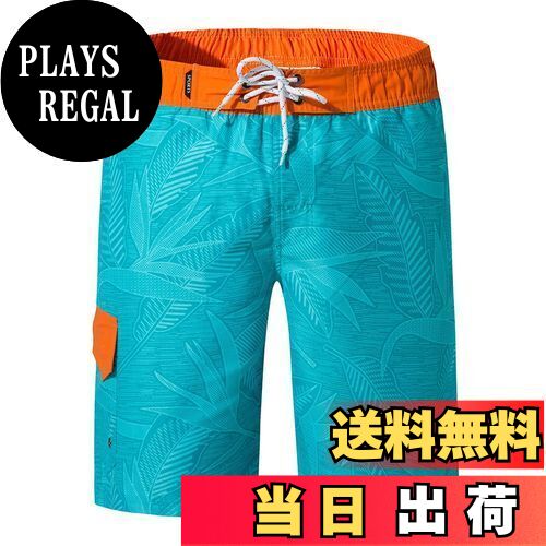 【送料無料】[NARANNBU] ナランブ メンズ 水着 サーフパンツ オシャレ 通気 速乾 メッシュインナー 海パン 水陸両用 大きサイズ M_4L 色：02ブルー、サイズ：3XL