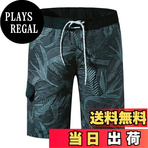 【送料無料】[NARANNBU] ナランブ メンズ 水着 サーフパンツ オシャレ 通気 速乾 メッシュインナー 海パン 水陸両用 大きサイズ M_4L 色：02灰ブルー、サイズ：3XL