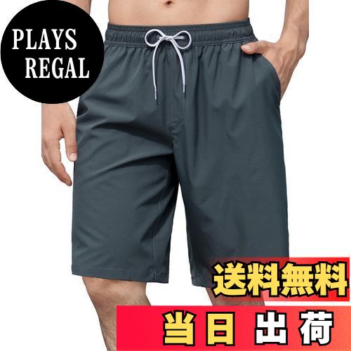 【送料無料】[NARANNBU] ナランブ 水着 メンズ 海水パンツ 膝丈 サーフトランク 夏 新柄 メッシュインナー付き 水陸両用 サウナ 通気速乾抗菌 UVカット/S-3XL 色：P0Dグレー、サイズ：L