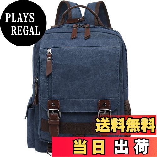 【送料無料】[Mygreen] ボディバッグ リュック 斜めがけ 2way 帆布 色：ネイビー、サイズ：27×36×11cm