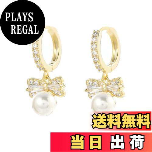 【送料無料】MIKAMU リボン フープピアス レディース 18K 18金RGP 人気 レディース 天然貝パール フープ ピアス 安心の 金属アレルギー対応 ギ...