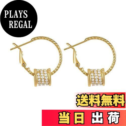 【送料無料】MIKAMU リングピアス レディース 人気 キラキラ ジルコニア 18K 18金 金属アレルギー対応 人気 フープピアス ジュエリー 専用ボックス...