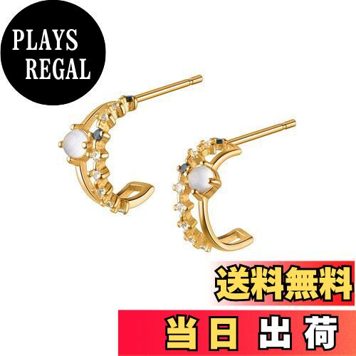 【送料無料】MIKAMU 二連 ピアス レディース シルバー925 純銀製 金属アレルギー対応 人気 ピアス レディース ジュエリー 専用ボックス付き 色:ゴー...