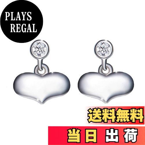【送料無料】MIKAMU ピアス レディース ハート型 イヤリング CZダイヤ 揺れる 100%925純銀製 ファッション アクセサリー ジュエリー 二個セット