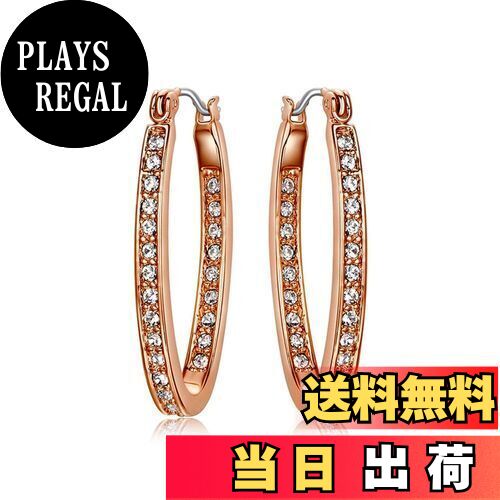 【送料無料】MIKAMU フープ ピアス レディース 18金RGP イヤリング キュービックジルコニア リング 人気 ピアス 色:ピンクゴールド