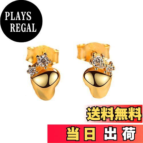 【送料無料】MIKAMU ピアス レディース 最高級 CZダイヤモンド シルバー925 純銀製 人気 ハート ピアス ジュエリー 専用ボックス付き 色:ゴールド