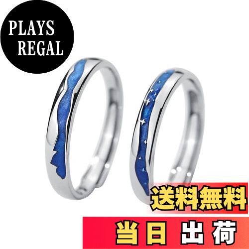 【送料無料】[MIKAMU] 星 愛の証 ペアリング カップル リング ス レディースリング メンズリング 人気 シルバー925 純銀製 フリーサイズ 結婚指輪 婚約指輪 友達 恋人へ プレゼント ジュエリー 専用ボックス付き 色：ペアリング