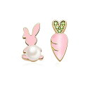 【送料無料】MIKAMU うさぎ ピアス レディース 人気 最高級 18K 18金RGP 人気 レディース ピアス うさぎ大根 安心の 金属アレルギー対応 ギフト 専用ボックス付き 色:(ゴールド)ピンク+ピンク